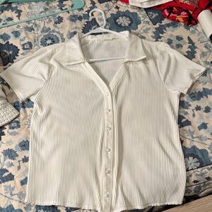 Chic White Button-Down Women's Shirt